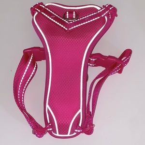 Adjustable Dog Harness Hot Pink Silver Medium